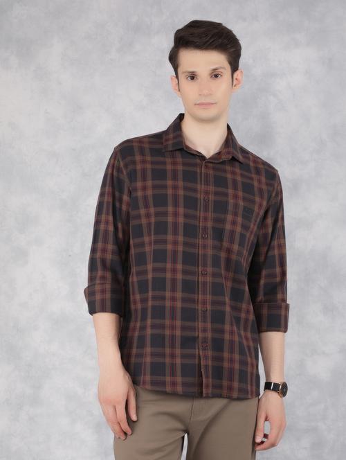 men checked long sleeve casual shirt - 21400097 - Standard Image - 0
