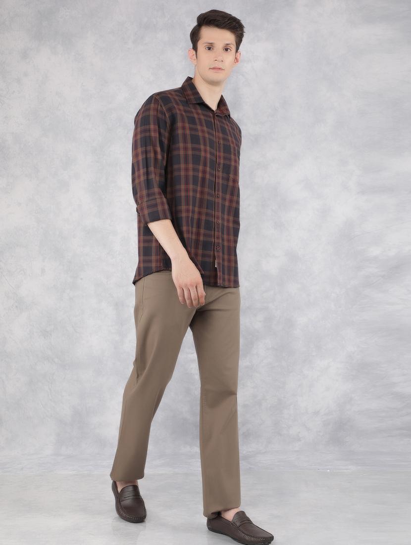 men checked long sleeve casual shirt - 21400097 - Standard Image - 5