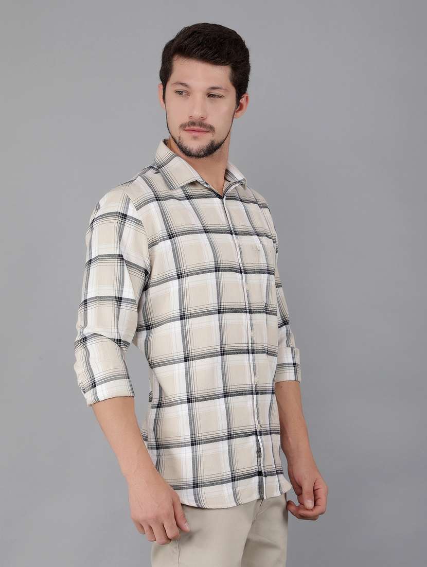 men checked long sleeve casual shirt - 21400104 -  Standard Image - 3