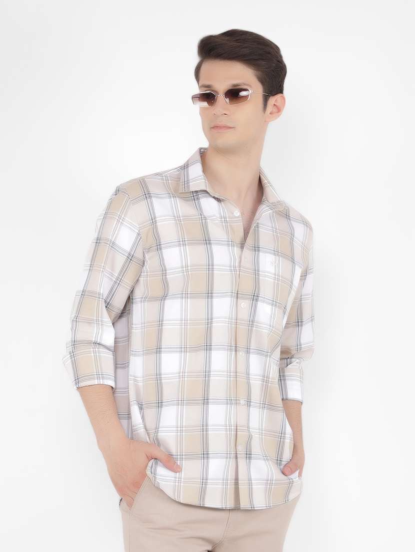 men checkered casual shirt