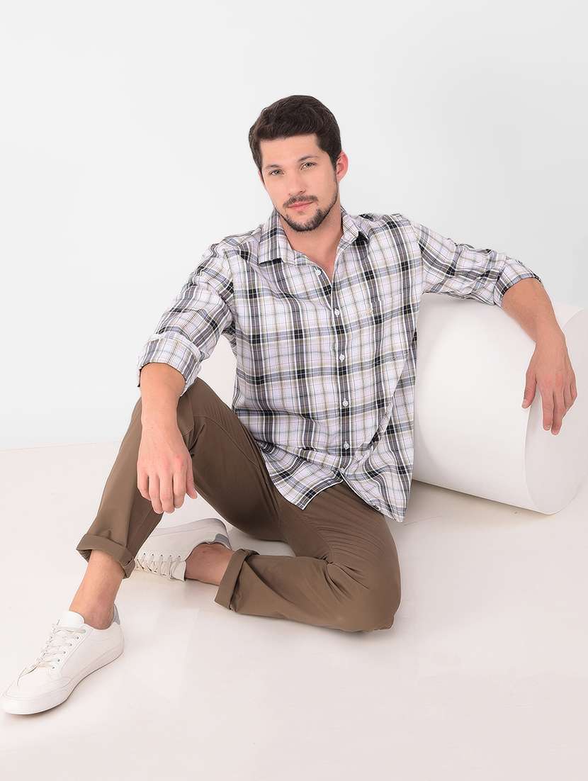 men checkered casual shirt - 21400111 -  Standard Image - 5