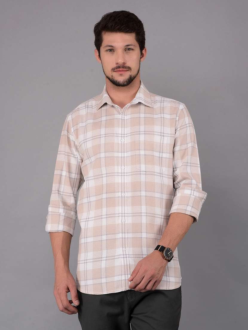 men checkered casual shirt