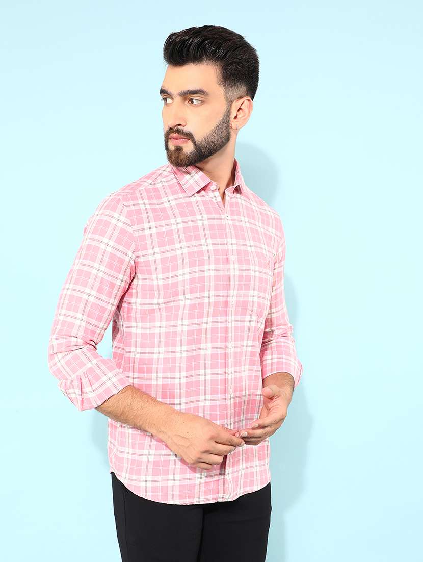 men checkered casual shirt