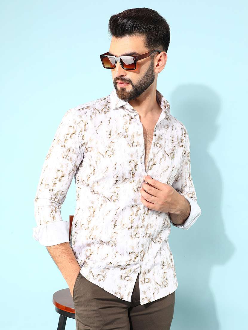 men printed casual shirt