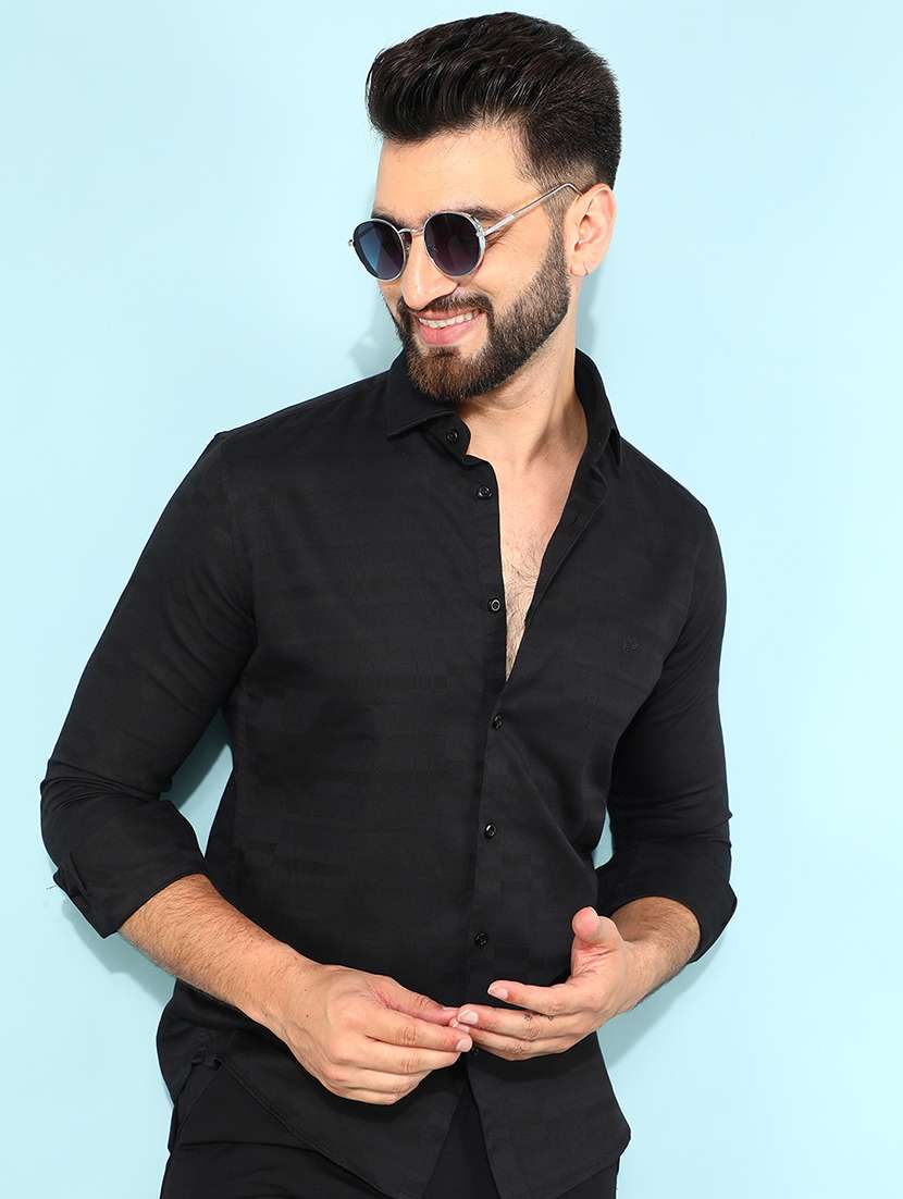 men solid casual shirt