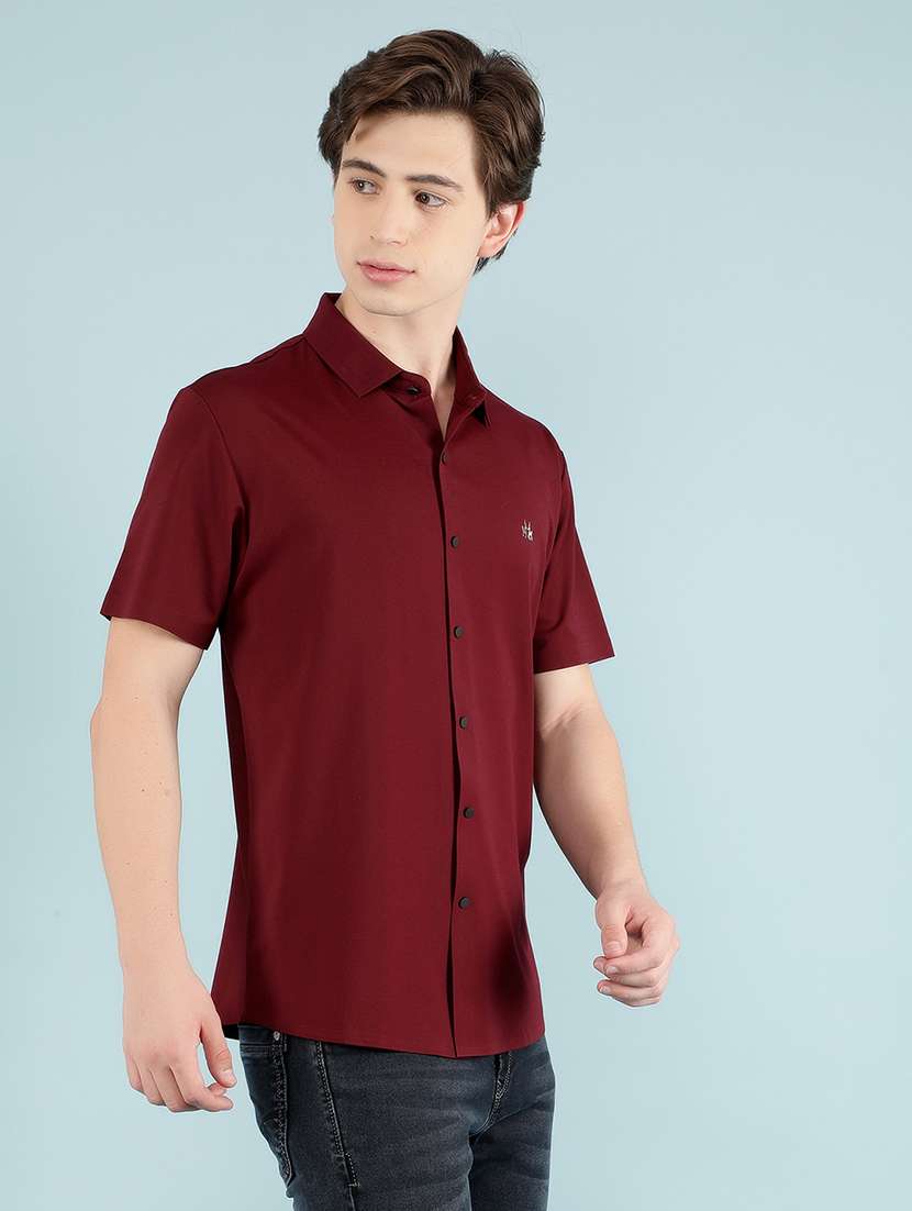 men solid casual shirt