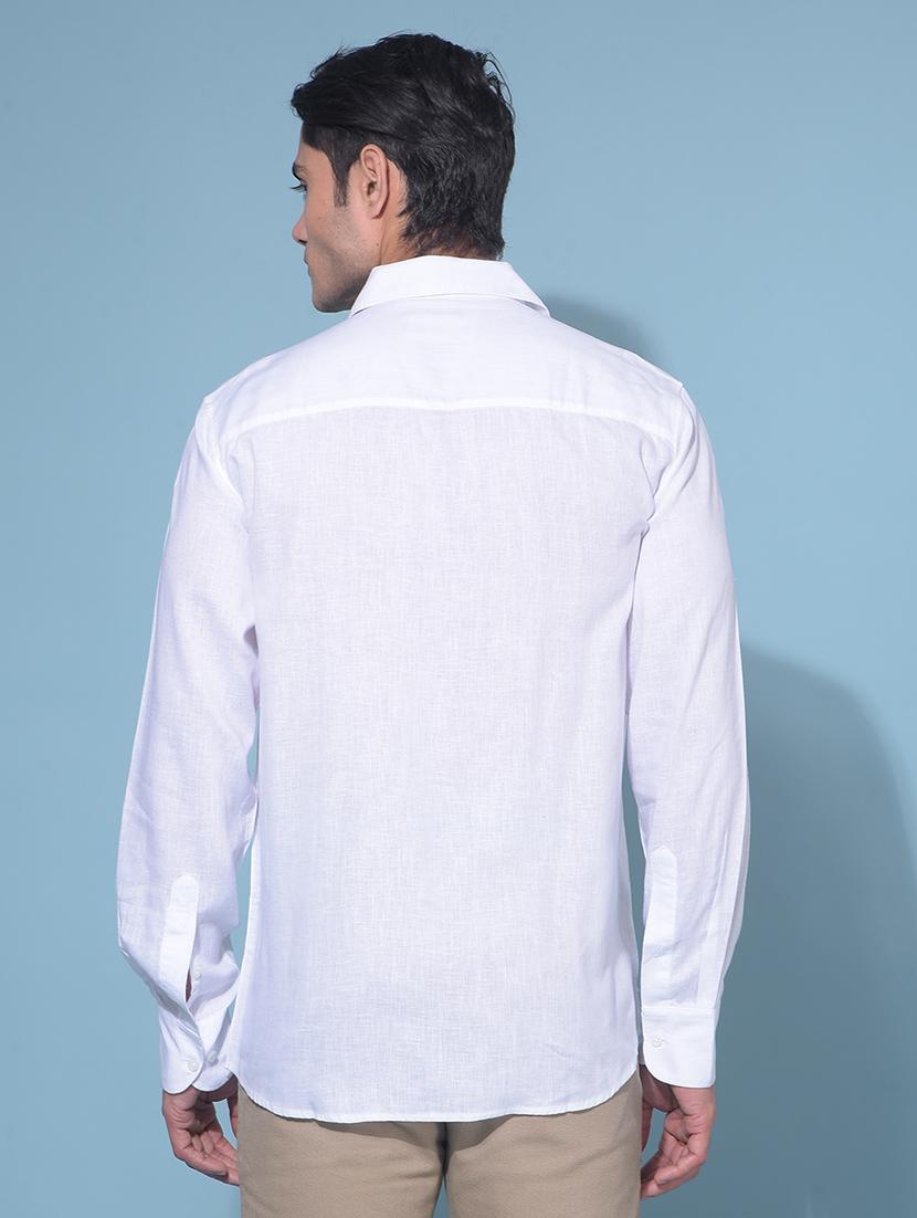 crimsoune club men's white linen shirt - 21400156 - Standard Image - 3