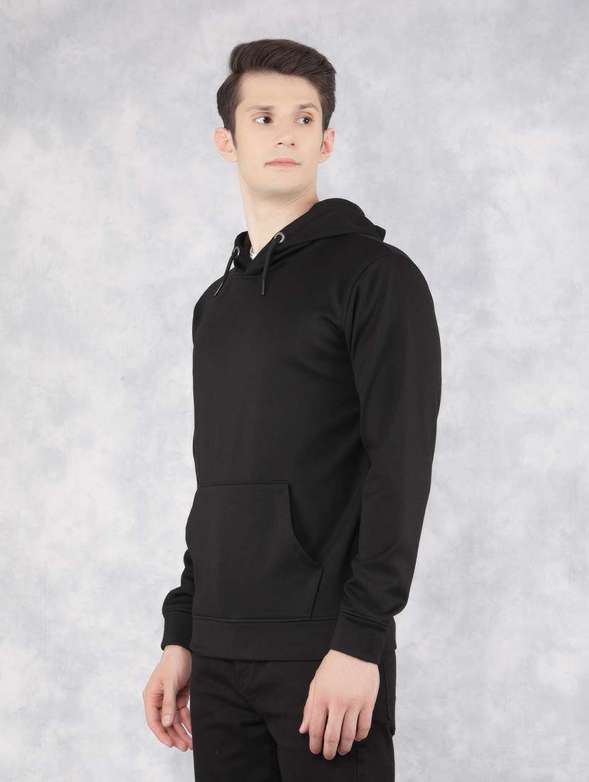 men plain hood neck sweatshirt