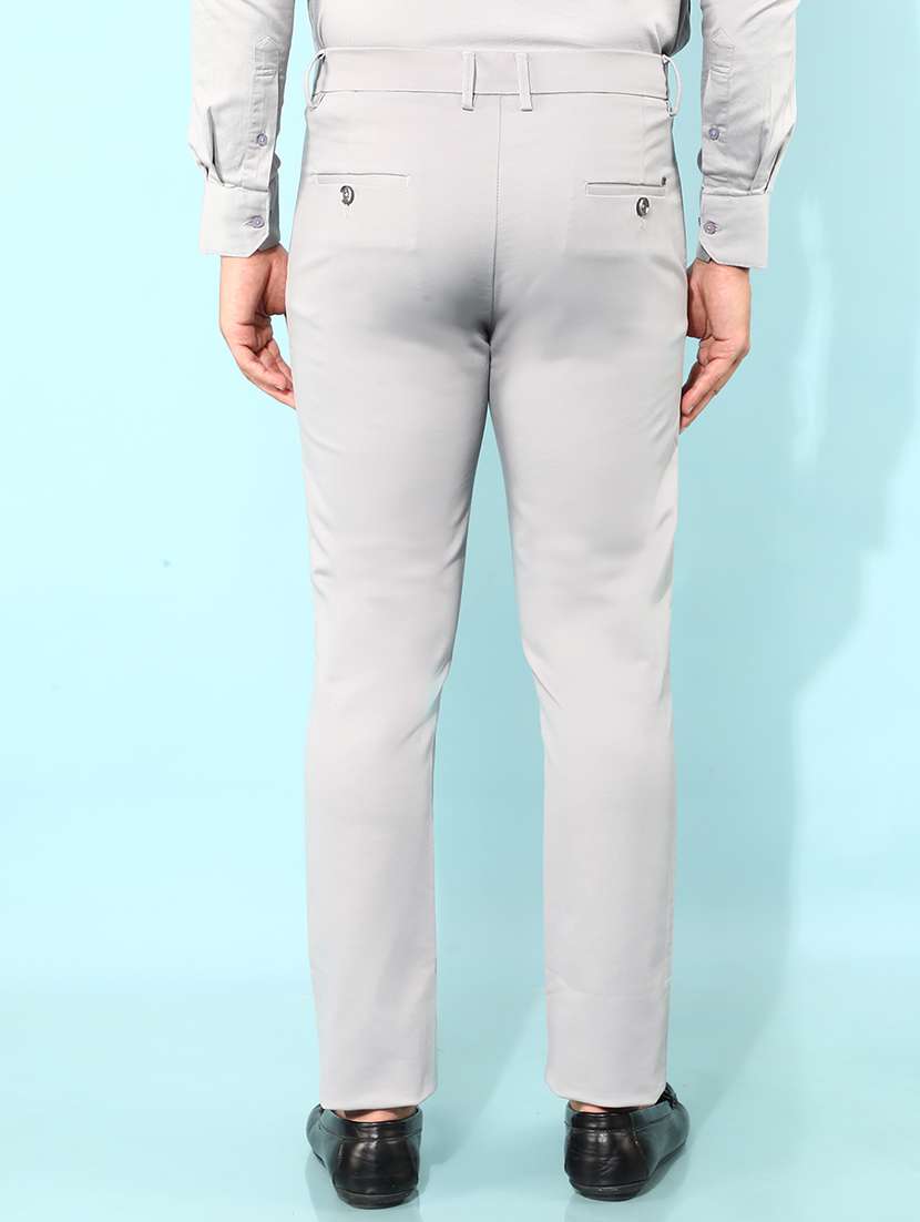 men solid mid rise chino pants - 21400174 -  Standard Image - 3