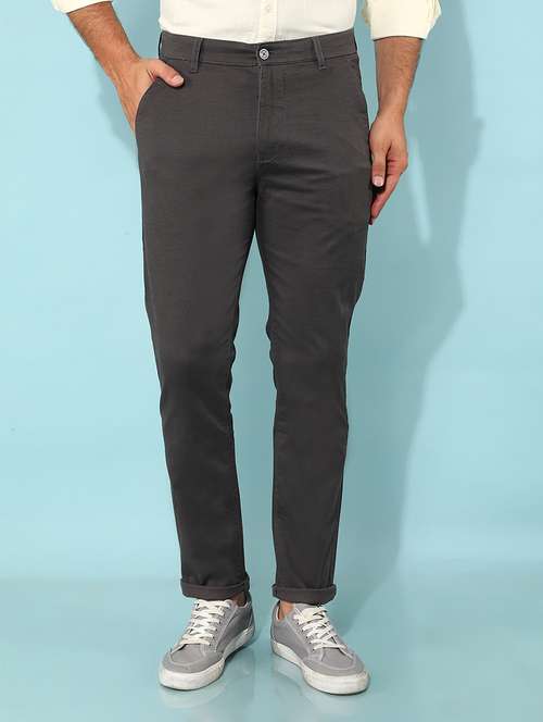 men solid mid rise chino pants - 21400179 - Standard Image - 0