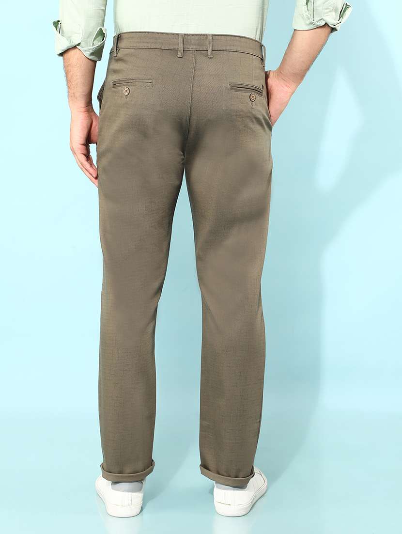 men solid mid rise chino pants - 21400182 -  Standard Image - 3