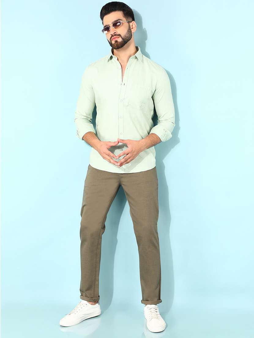 men solid mid rise chino pants - 21400182 -  Standard Image - 5