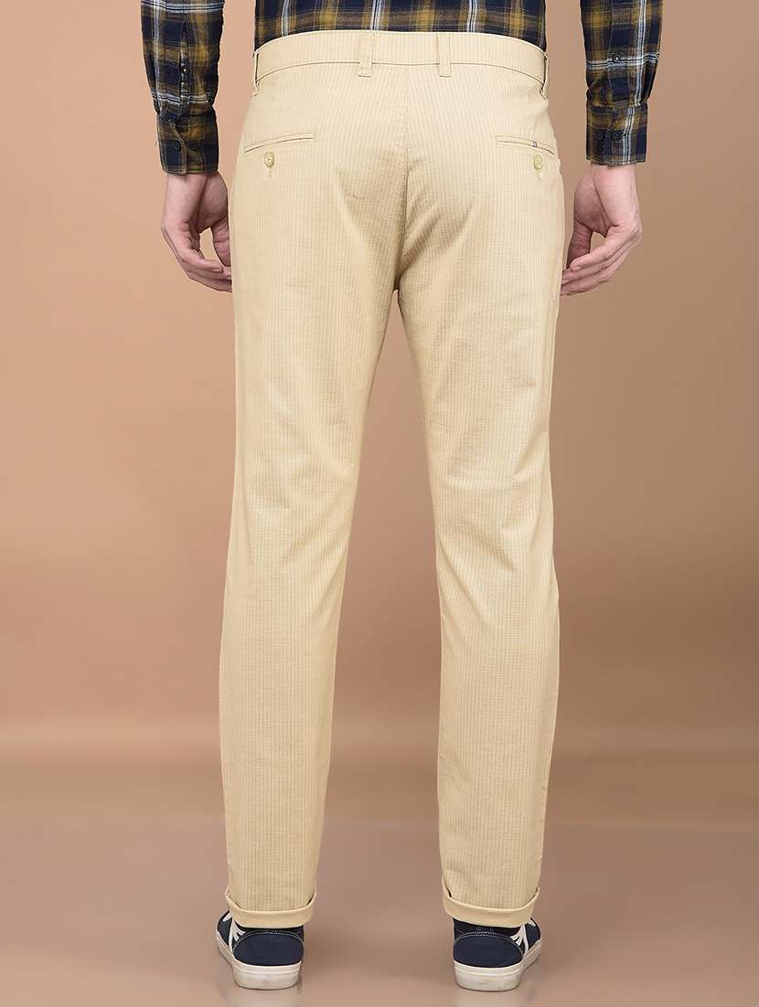 men solid mid rise chino pants - 21400192 - Standard Image - 3