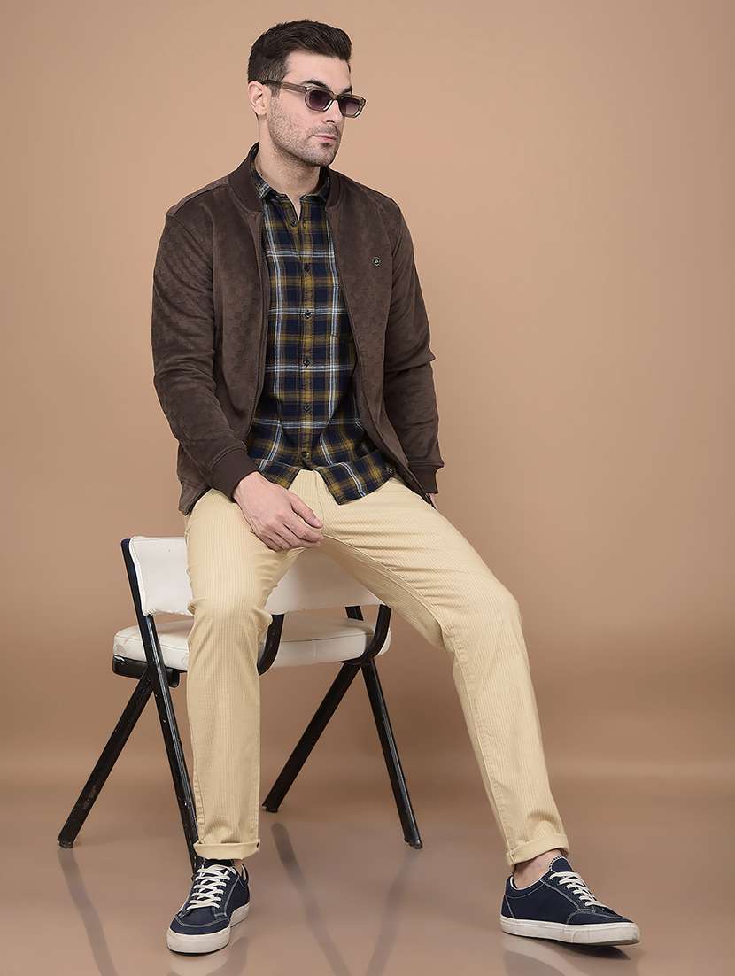 men solid mid rise chino pants - 21400192 - Standard Image - 5
