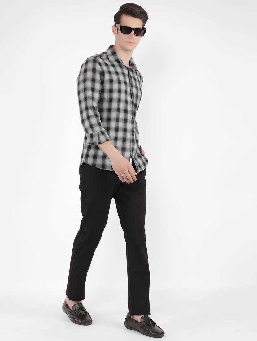 men solid mid rise chino pants - 21400193 -  Standard Image - 5