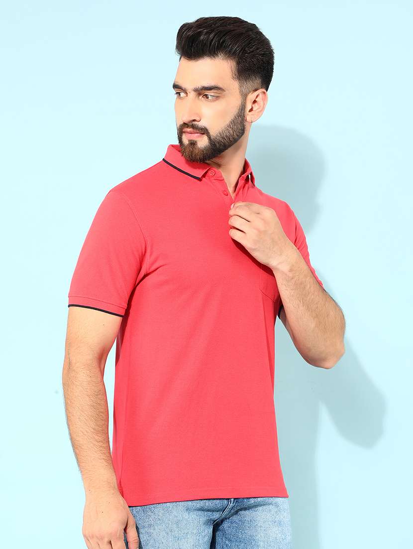 men solid polo t-shirt - 21400204 - Zoom Image - 0