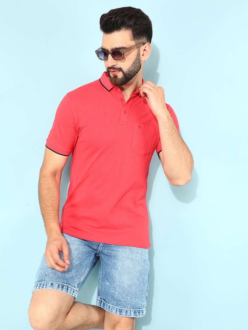 men solid polo t-shirt - 21400204 - Standard Image - 3