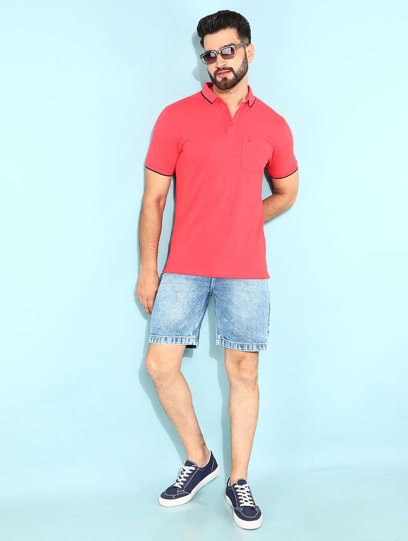 men solid polo t-shirt - 21400204 - Standard Image - 5