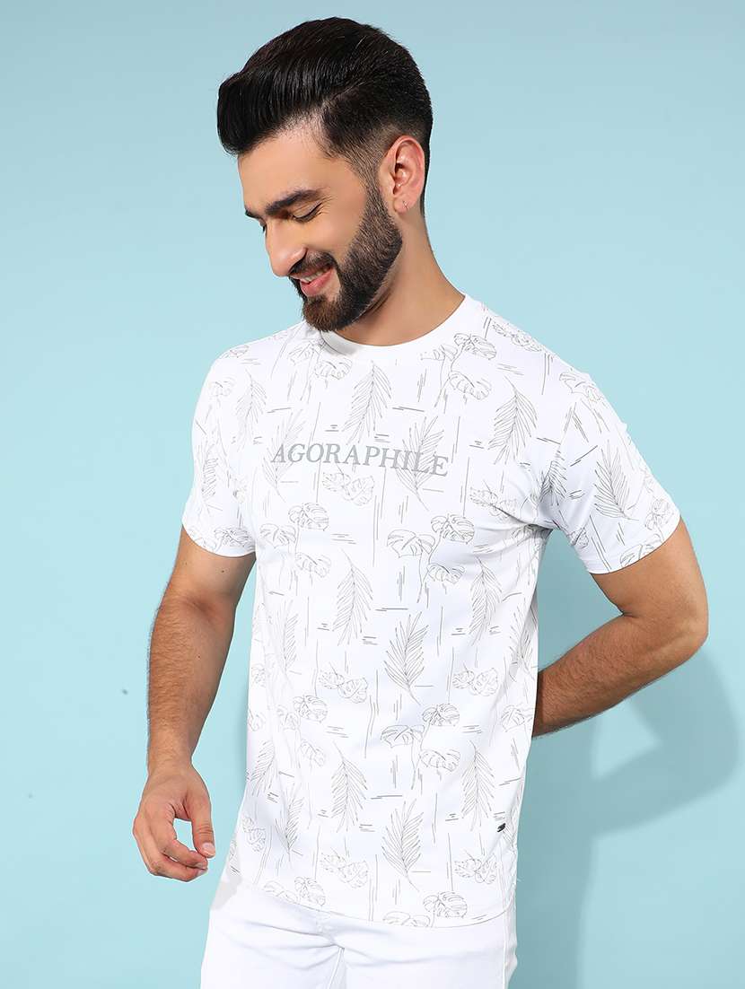 men printed round neck t-shirt - 21400214 - Zoom Image - 0
