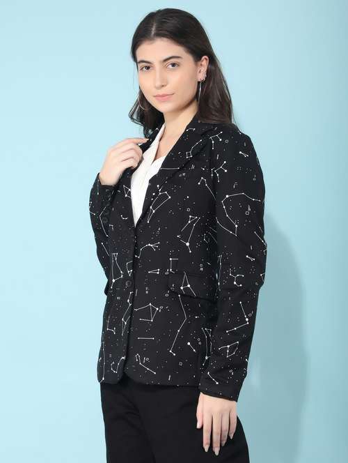 women black cotton single breasted blazer - 21400246 - Standard Image - 0