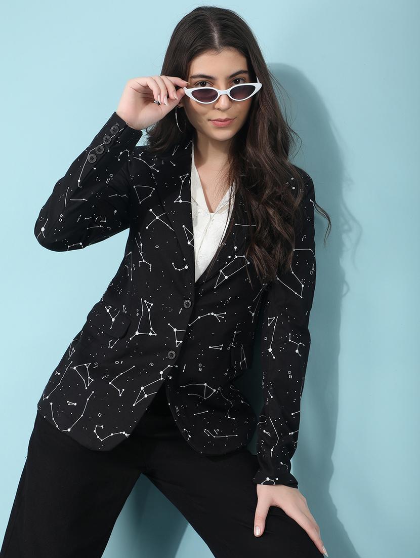 women black cotton single breasted blazer - 21400246 - Standard Image - 3