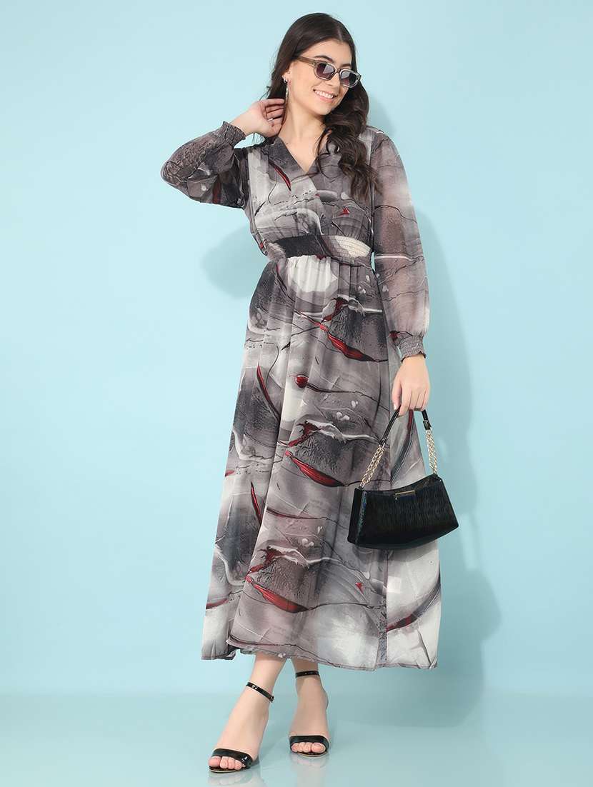 women grey lyocell a-line dress