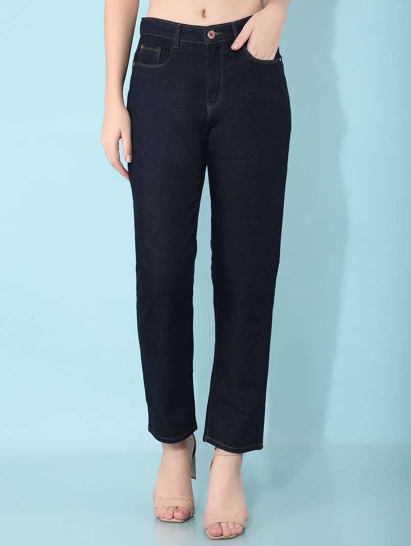 navy blue straight fit jean