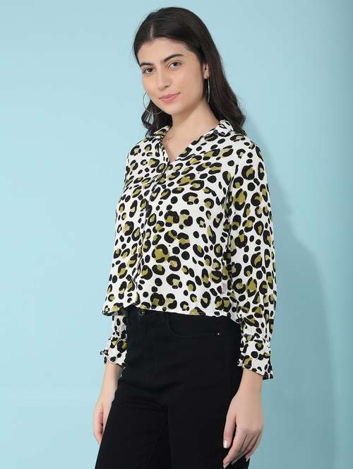 white animal printed regular shirt - 21400293 - Standard Image - 0