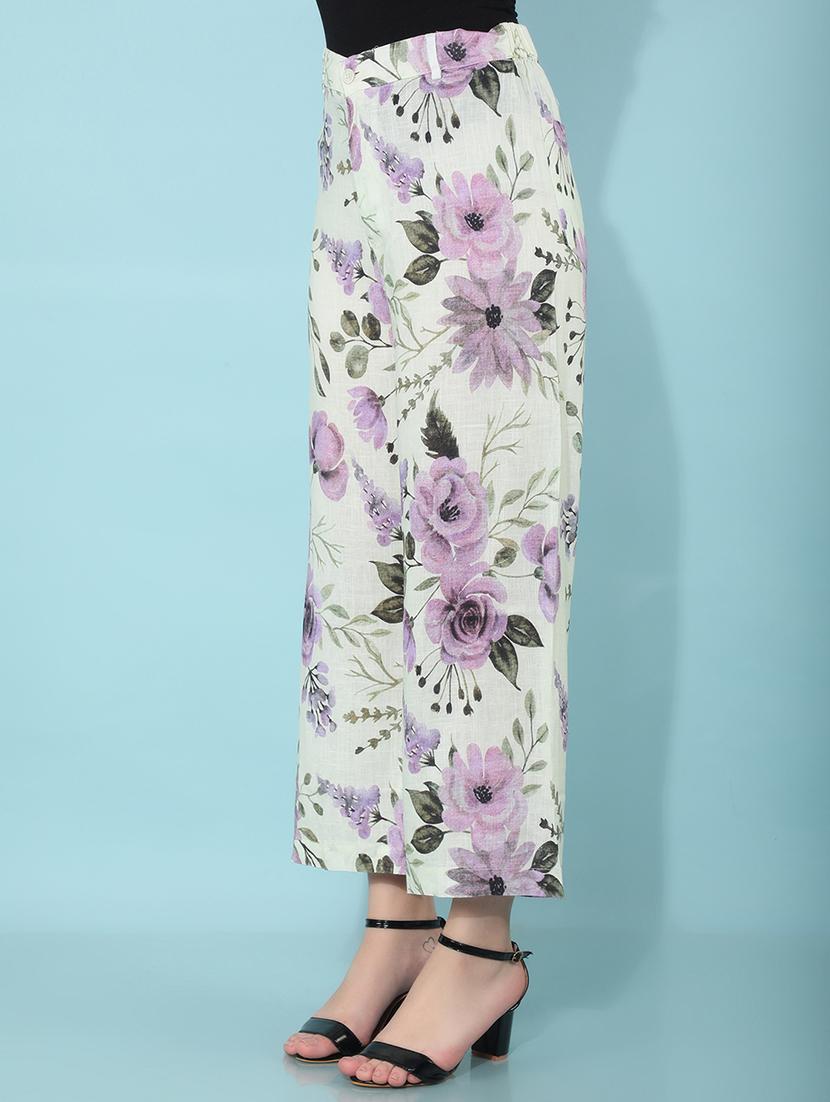 crimsoune club women's green floral print linen co-ord sets - 21400302 - Standard Image - 3