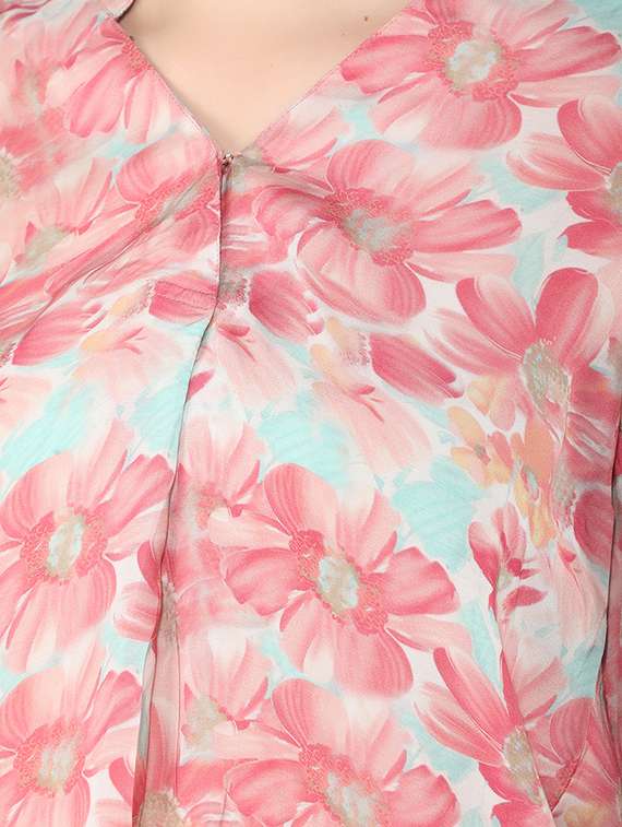 women pink polyester regular top - 21400304 -  Standard Image - 5