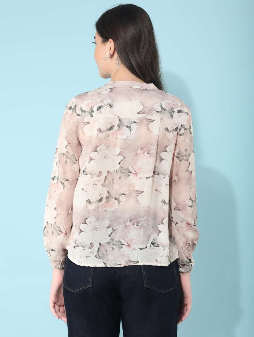 women peach polyester regular top - 21400305 -  Standard Image - 3