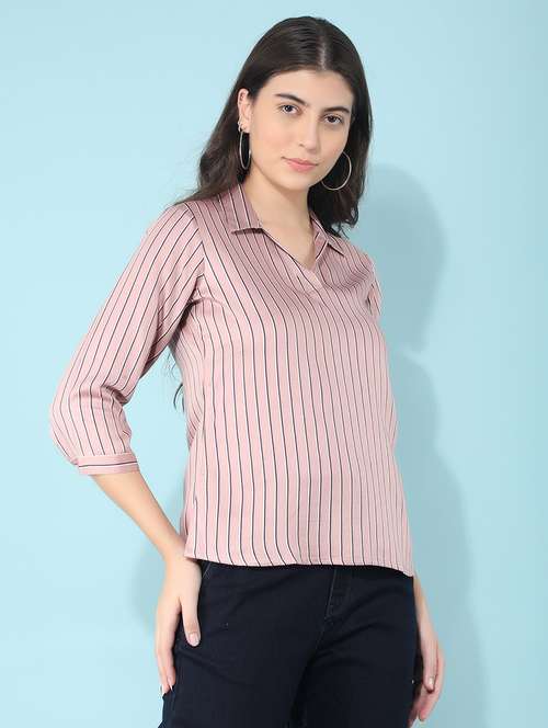 women pink viscose regular top - 21400306 - Standard Image - 0