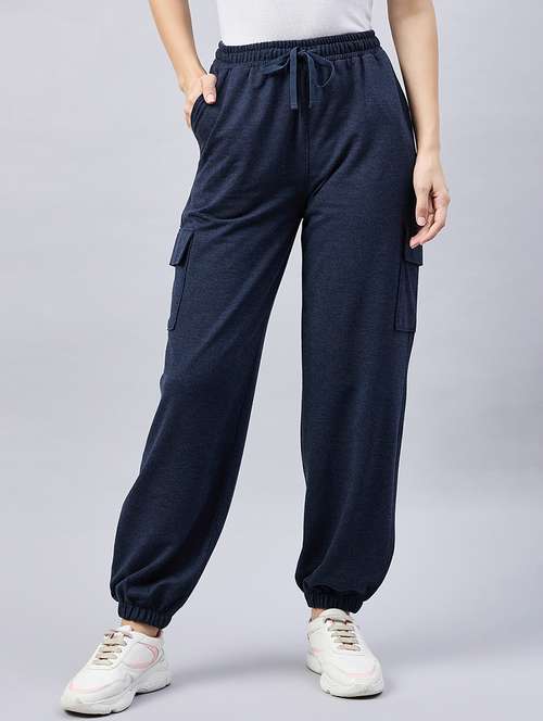 blue solid track pant - 21400326 -  Standard Image - 0