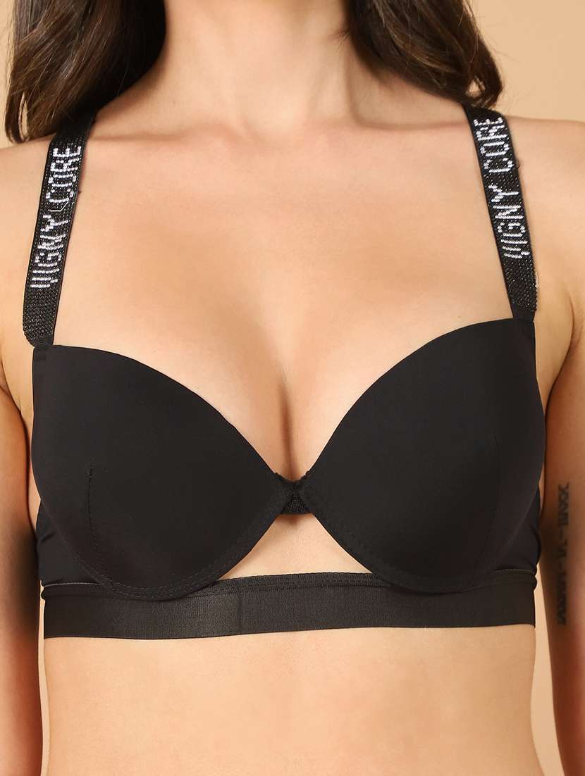 black solid push up bra - 21400403 -  Standard Image - 5