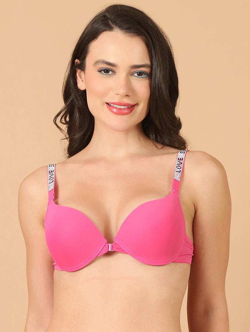 fuchsia solid push up bra - 21400419 -  Zoom Image - 0