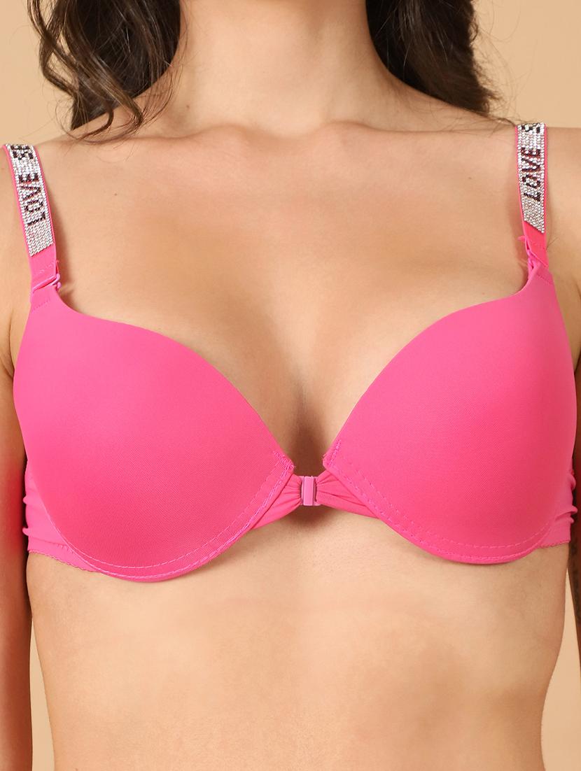 fuchsia solid push up bra - 21400419 - Standard Image - 5