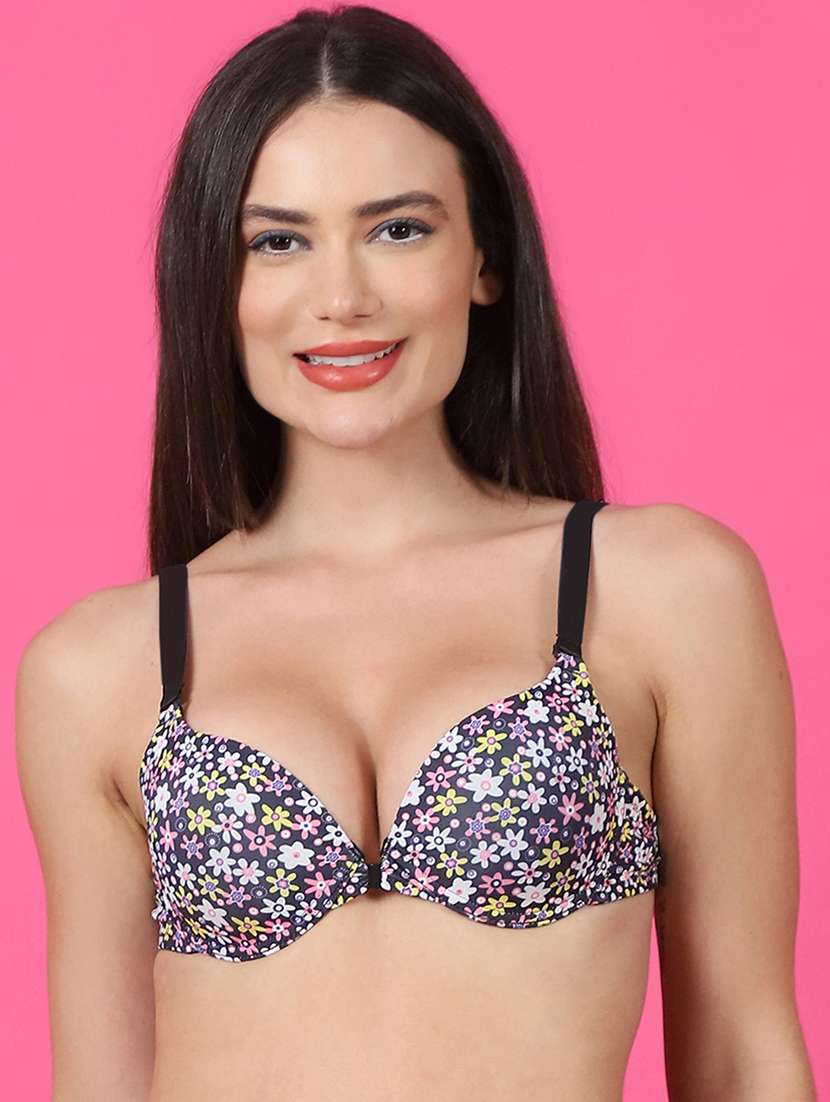 women printed push up bra