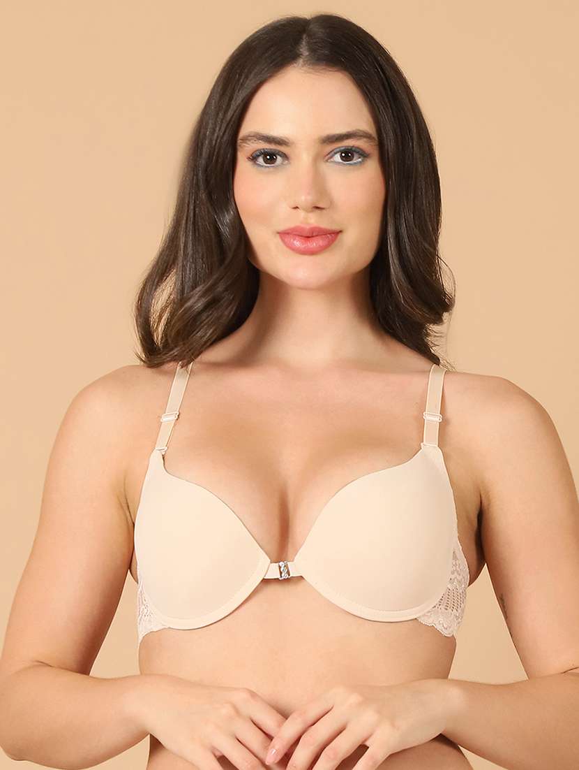 beige solid push up bra - 21400433 -  Zoom Image - 0