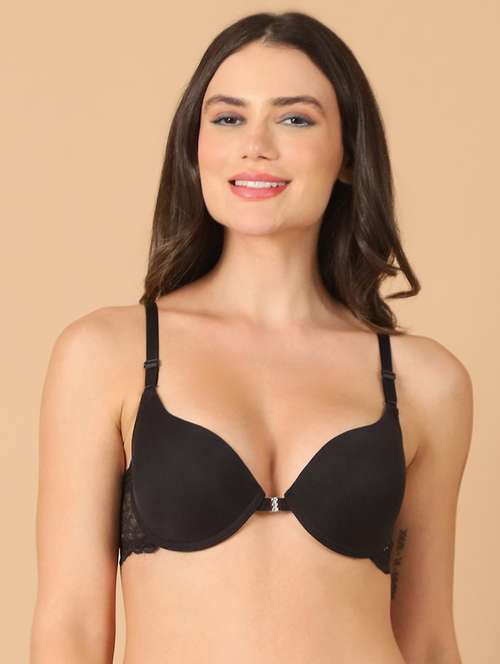 black solid push up bra - 21400434 -  Standard Image - 0