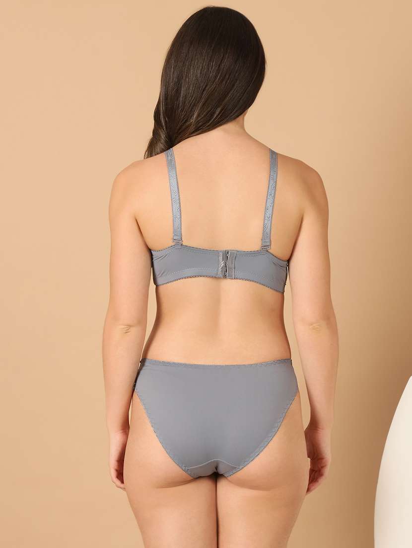 grey lace bras and panty set - 21400486 -  Standard Image - 3