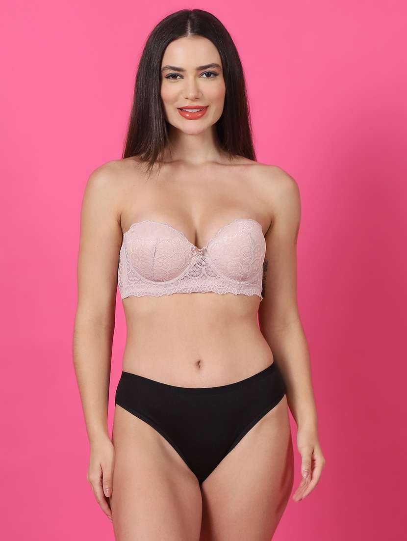 beige lace bra and panty set - 21400508 - Zoom Image - 0