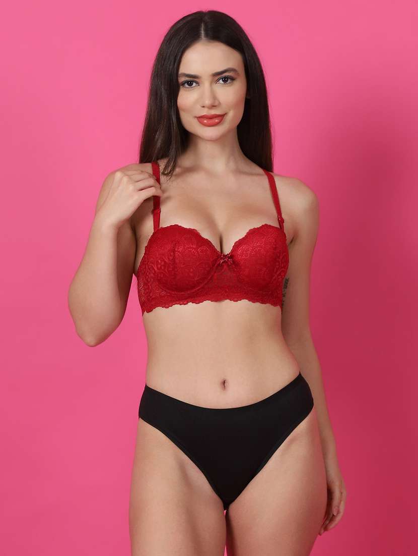 maroon lace bras and panty set
