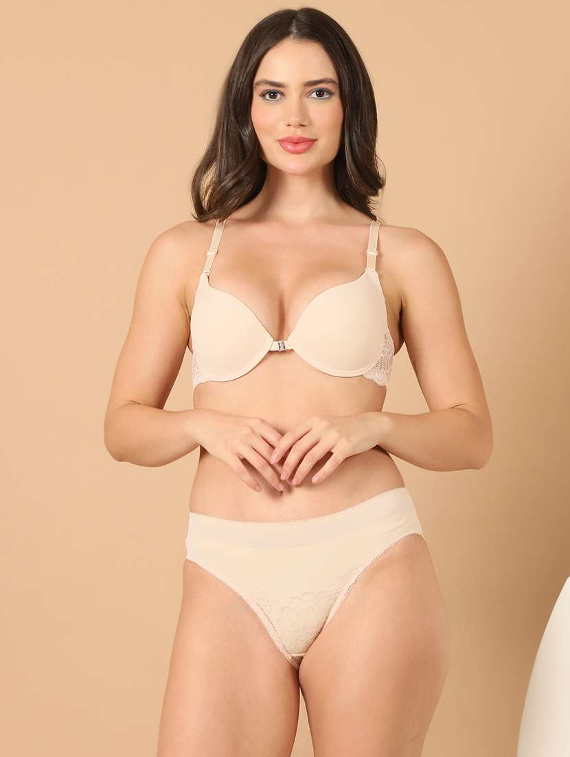 women solid bras and panty set - 21400512 -  Zoom Image - 0