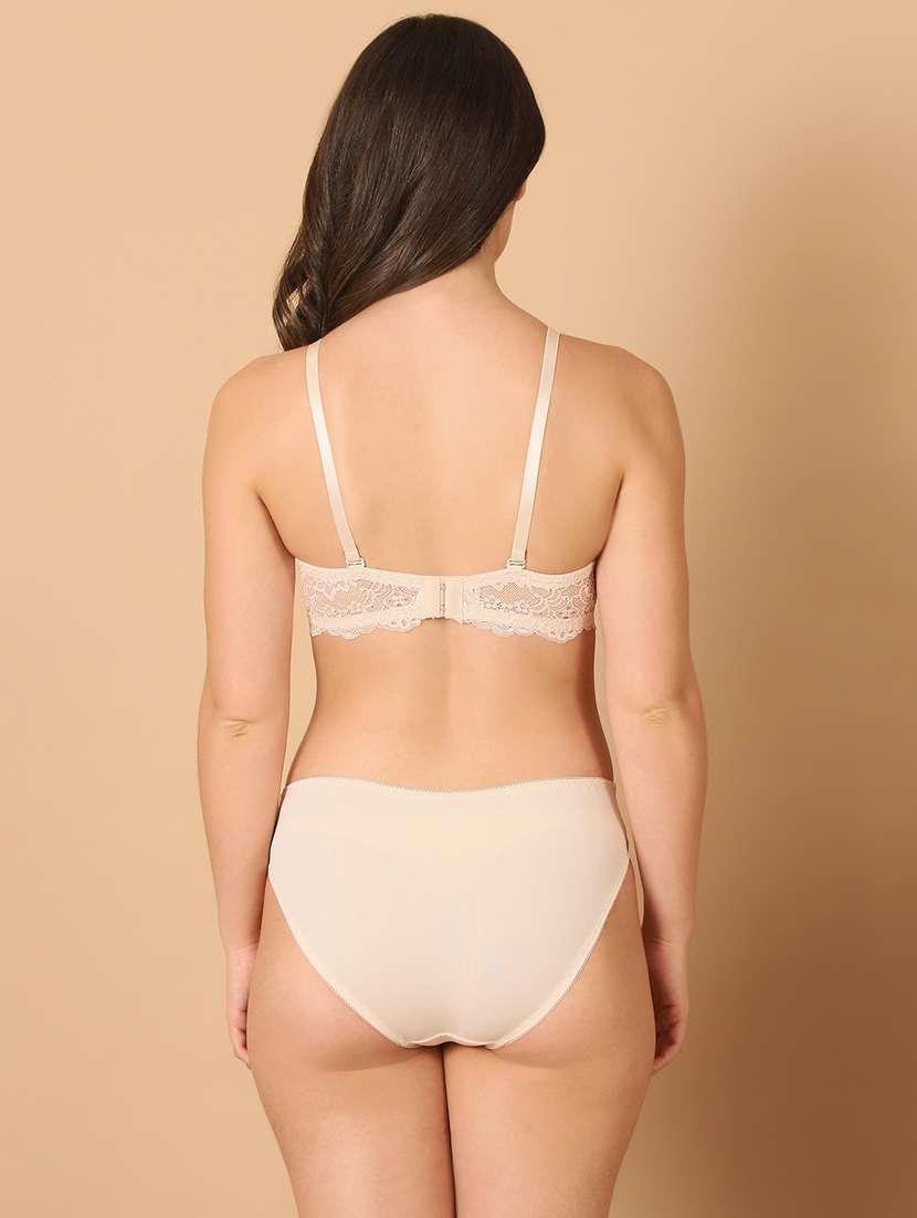 women solid bras and panty set - 21400512 -  Standard Image - 3