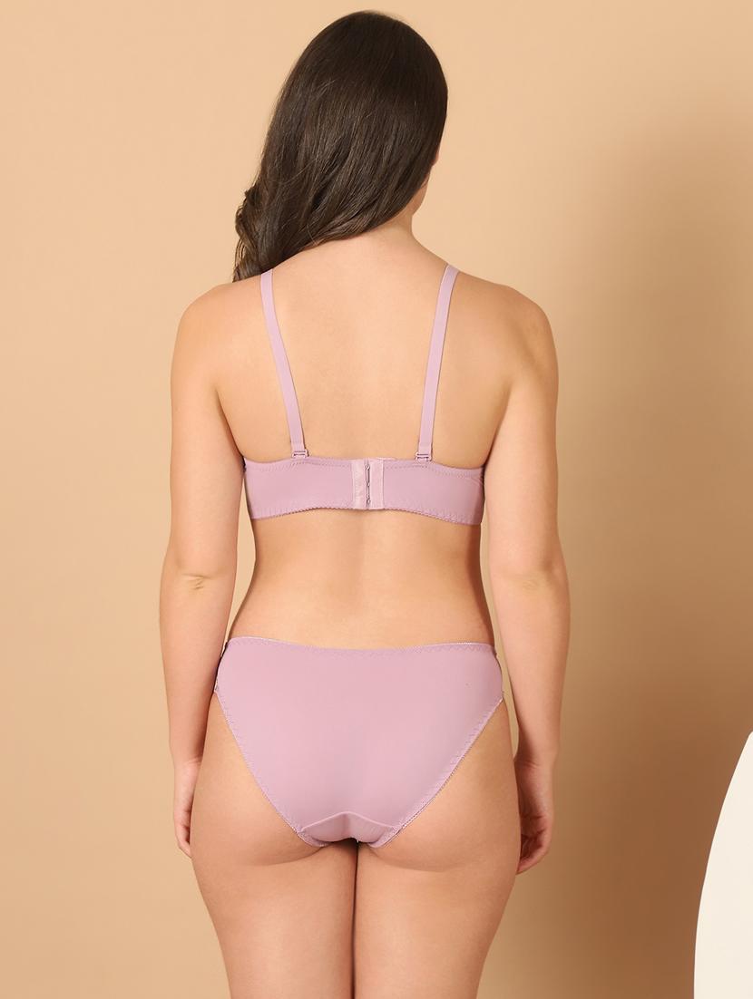 mauve lace bra and panty set - 21400528 - Standard Image - 3