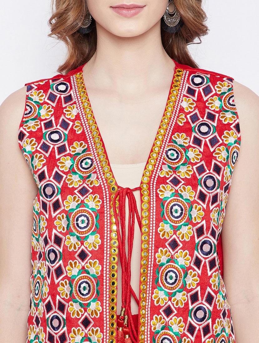 red embroidered jacket - 21401420 - Standard Image - 5