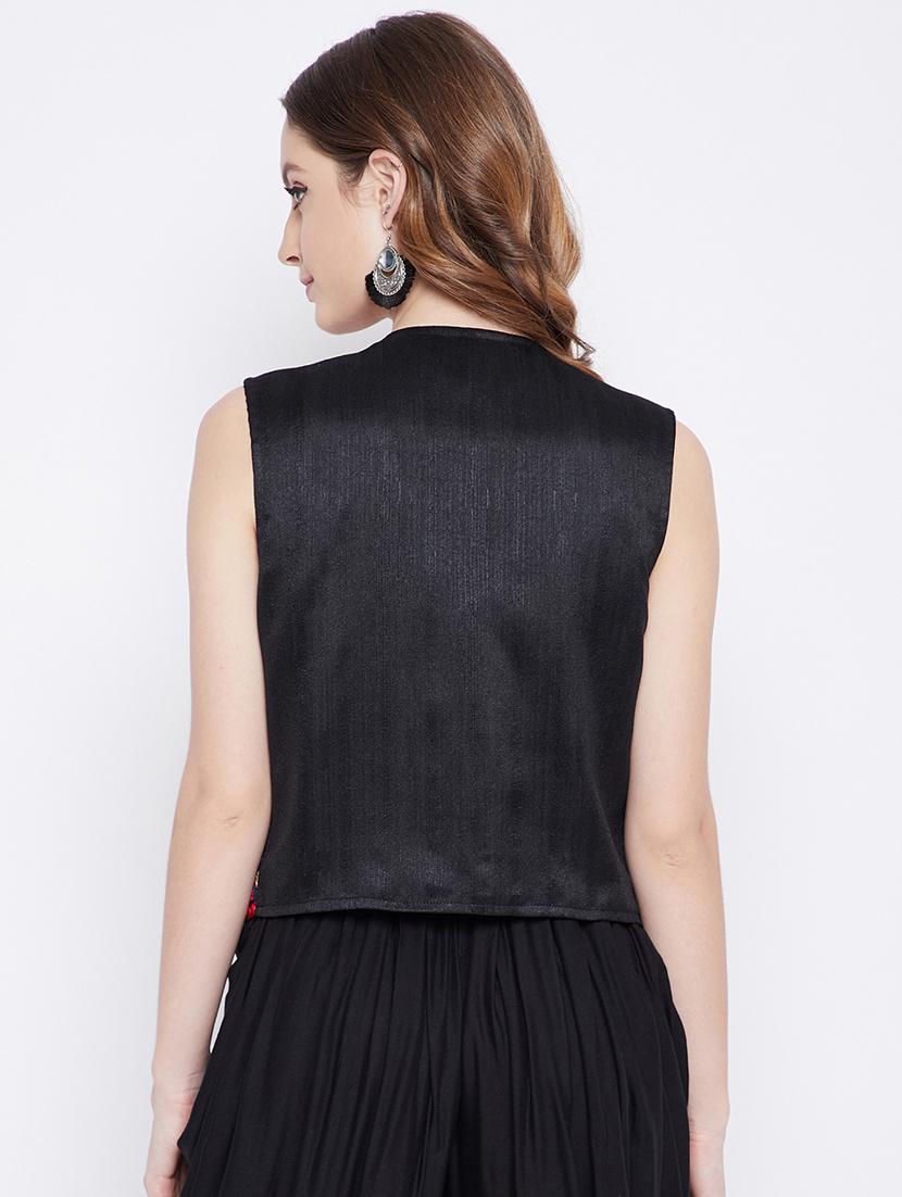black embroidered jacket - 21401421 - Standard Image - 3