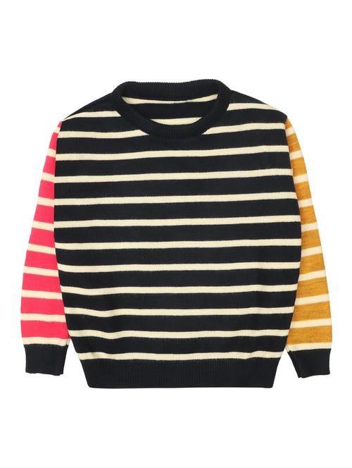 kids navy blue striped acrylic sweater - 21401645 -  Standard Image - 0