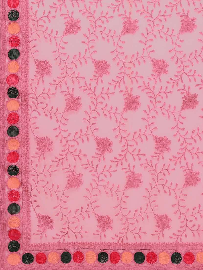 women pink embroidered saree with blouse - 21401744 -  Standard Image - 5