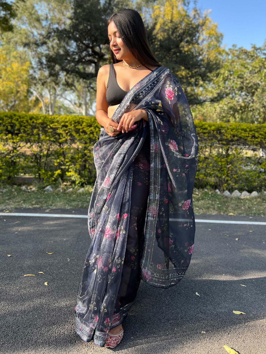 women embroidered saree - 21402057 -  Zoom Image - 0
